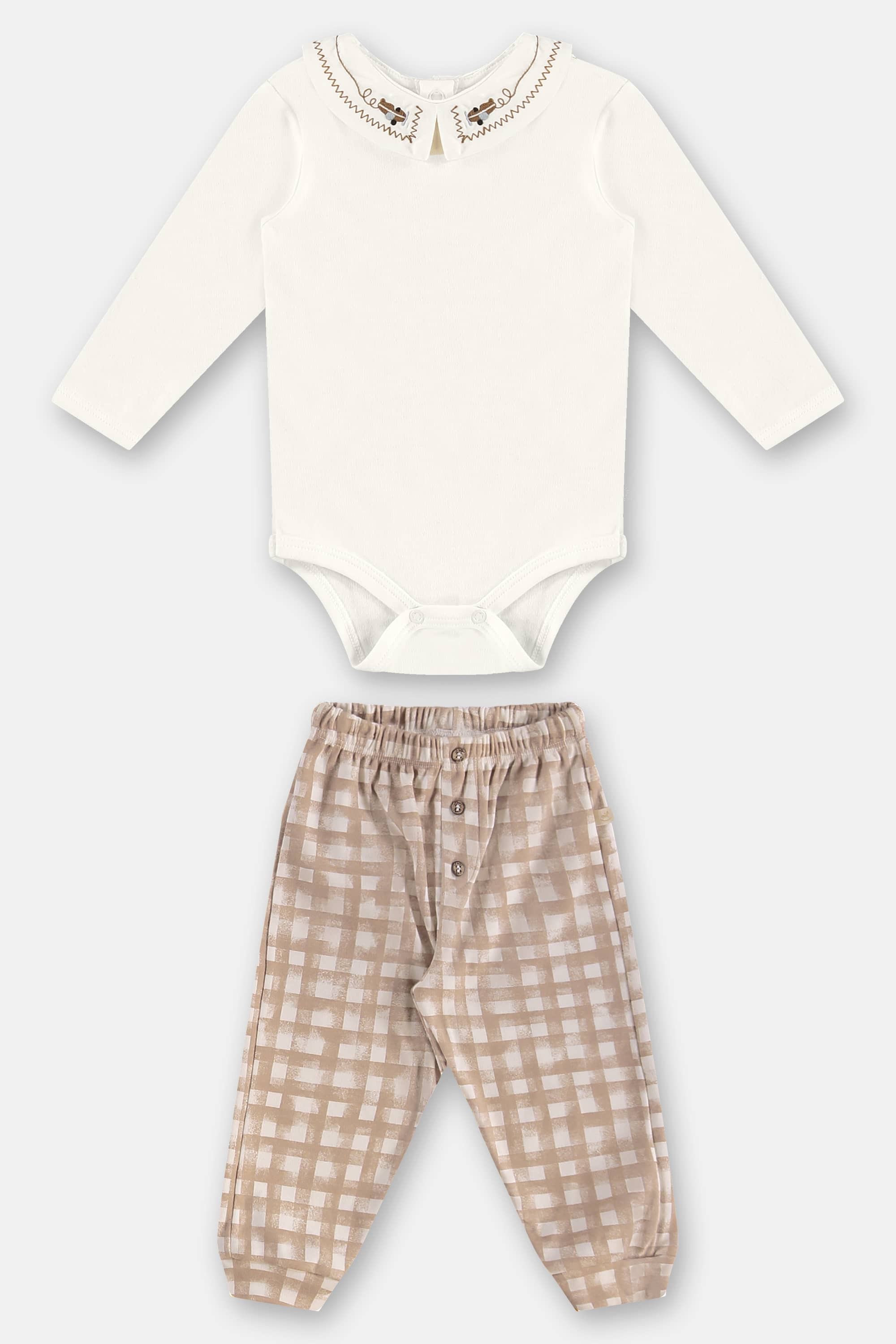 Conjunto com Body e Calça para Bebê Menino (Off White) Up Baby - Imagem 23
